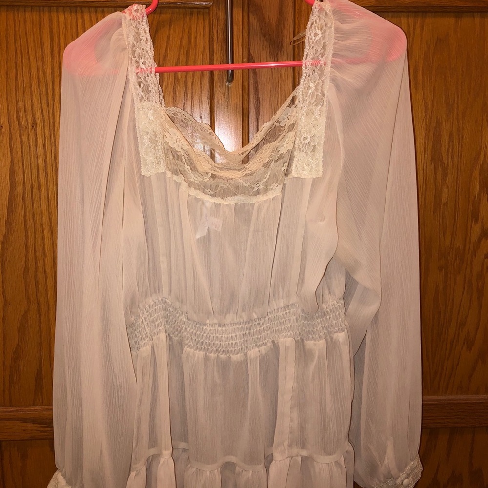 Long sleeve sheer top